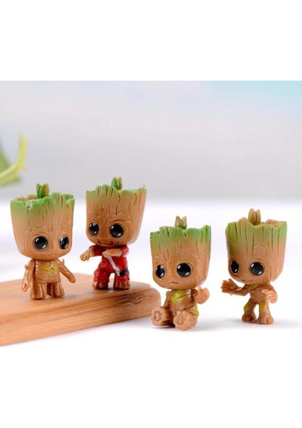 4pcs/set Marvel Guardians Of The Galaxy Avengers Tiny Groot Cute Baby Tree Man Model Figure Toys 5cm (Yurt Dışından)