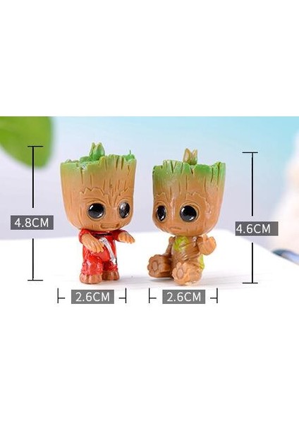 4pcs/set Marvel Guardians Of The Galaxy Avengers Tiny Groot Cute Baby Tree Man Model Figure Toys 5cm (Yurt Dışından)