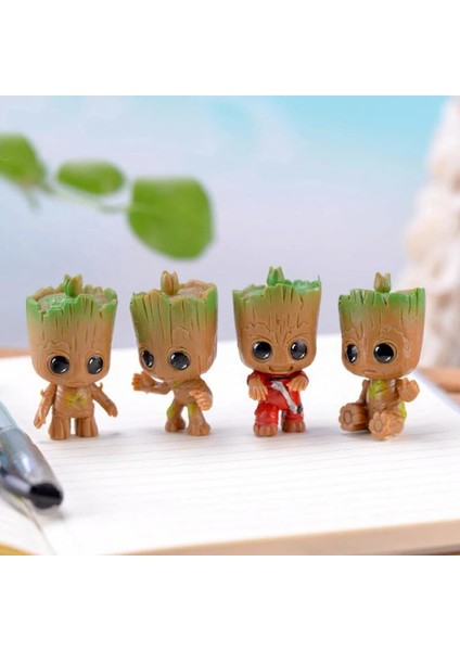 4pcs/set Marvel Guardians Of The Galaxy Avengers Tiny Groot Cute Baby Tree Man Model Figure Toys 5cm (Yurt Dışından)