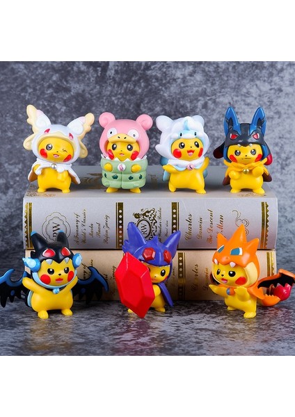 7pcs/set Pokemon Pikachu As Charizard Slowbro Lucario Slowbro Figure Toys 7cm (Yurt Dışından)