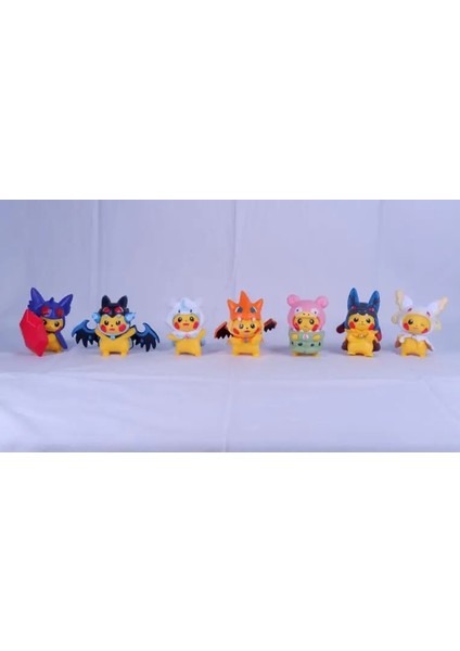 7pcs/set Pokemon Pikachu As Charizard Slowbro Lucario Slowbro Figure Toys 7cm (Yurt Dışından)