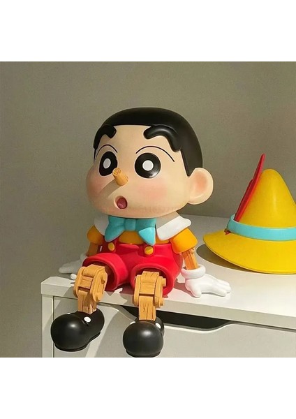 New Gk Puppet Crayon Shin-Chan Cosplay Pinocchio Series Blockhead Anime Action Figures Cute Gift Ornament Model Birthday Gifts (Yurt Dışından)