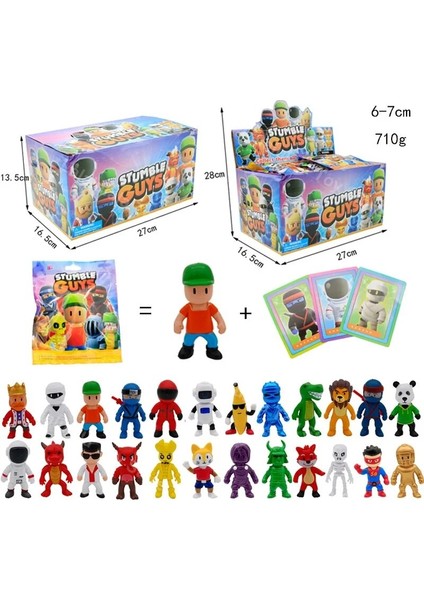 24PCS/BOX Cartoon Game Stumble Fall Guys Action Figures Pvc Model Statue Multiplayer Challenge Types Anime Collection Kids Gifts (Yurt Dışından)