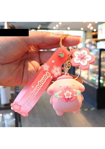 Sanrio Karikatür Sakura Kuromi Hello Kitty Kolye Anahtarlık Anahtarlık Anime Aksiyon Figürleri Koleksiyon Model Oyuncaklar Çocuklar Takı Hediyeler (Yurt Dışından)