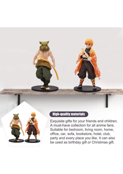 Simyron Anime Figure Inosuke Action Figure Cool Anime Statue Cartoon Pvc Anime Figures Q Version Collectibles Model Ornaments 2 Pieces (Yurt Dışından)