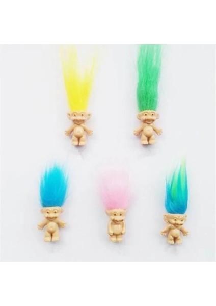5pcs/lot Funny Trolls Dolls Anime Action Figure Colorful Hair Family Members Models Kids Toys For Children Gift Nostalgic Adult (Yurt Dışından)