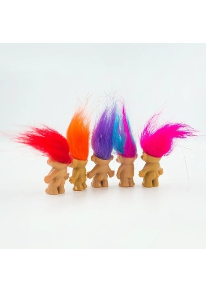 5pcs/lot Funny Trolls Dolls Anime Action Figure Colorful Hair Family Members Models Kids Toys For Children Gift Nostalgic Adult (Yurt Dışından) modelleri