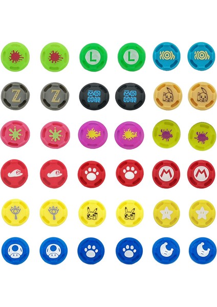36 Adet Başparmak Kavrama Seti Joystick Kapağı Thumbstick Kapağı Anahtarı Joy Con Denetleyici Anahtarı Lite Sınırlı Sayıda (Yurt Dışından)
