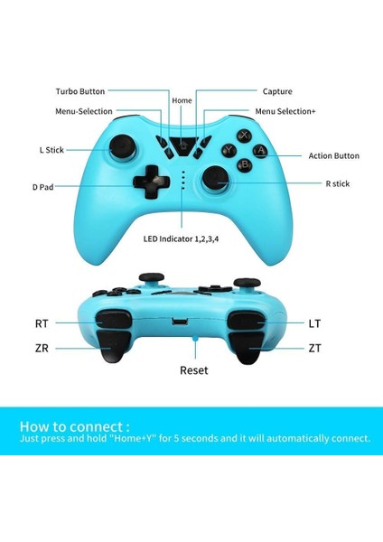 Anahtar Denetleyicisi Anahtar Pro Denetleyicisi Kablosuz Anahtar Denetleyicisi Anahtar Kablosuz Denetleyiciyle Uyumlu Destek Turbo Çift Şok Gyro A (Yurt Dışından) modelleri