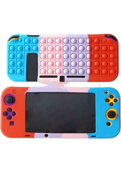 Switch Case Fidget Pop Bubble Case Renkli Yumuşak Silikon Koruyucu Kapak Anti Scratch Nintendo Switch 6.2 ile Uyumlu Kırmızı Mor Pembe Mavi (Yurt Dışından)