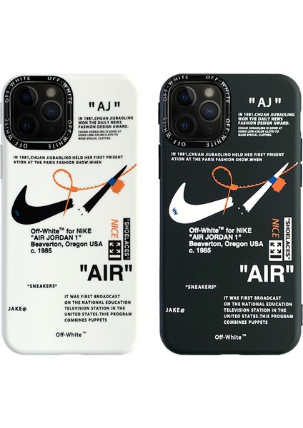 Iphone 13 12 11 Kapalı Beyaz Nike Buzlu Telefon Kılıfı 13PRO 12PRO Için (Yurt Dışından)