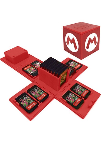 Katlanabilir Mario Oyun Depolama Bo Anahtarı Oyun Kartları Nintendo Anahtarı Için Oyun Kartı Durumda 16'ya Kadar Oyun Kartları Mario M (Yurt Dışından)