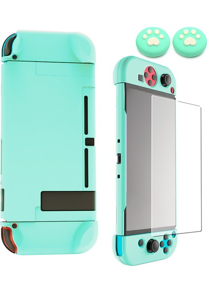 Nintendo Switch Için Koruyucu Kılıf Kapak Sert Kabuk Kılıf Nintendo Switch Konsolu ve Joy Con Denetleyicileri Için 2 Thumbsticks ve Temperli Cam ile El Tutma Yeri (Yurt Dışından)
