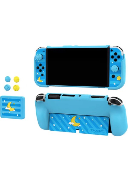 Nintendo Anahtarı Için OLED Oyun Konsolu Etiket Konsolu Kapak Kartı Durumda Rocker Cap Seti (Yurt Dışından)