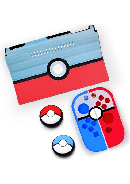 5 In 1 Nintendo Anahtarı Için Uygun Ana Bilgisayar Koruyucu Kabuk Anahtarı Ns Deri Çanta Kolu Silikon Kollu Tema Rocker Kapağı (Yurt Dışından)