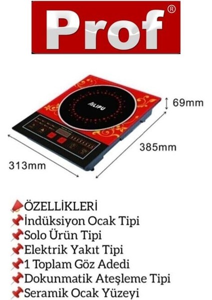 Ailipu Indüksiyonlu Dokunmatik Lazer Elektirikli Ocak fırsatları