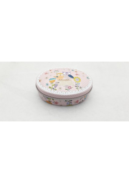 Pastel Resim Temalı Takı Aksesuar Saklama Metal Kutusu Model 08