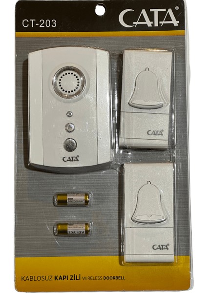CT-203 Kablosuz Kapı Zili (Beyaz Desenli)