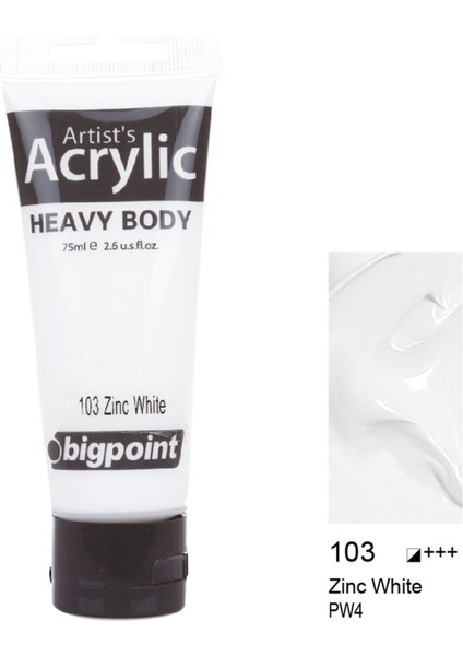 Akrilik Boya 75 ml Zinc White 103