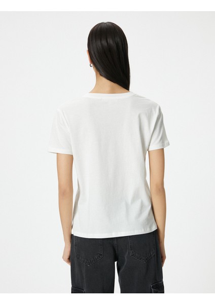 Baskılı Tişört Bisiklet Yaka Kısa Kollu Pamuklu fırsatları