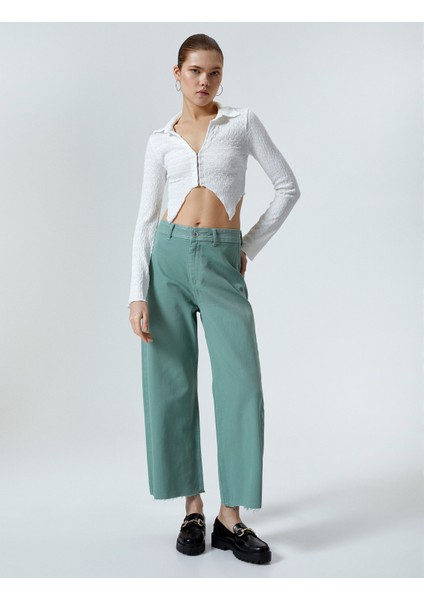 Geniş Kısa Paça Kot Pantolon Yüksek Bel - Sandra Jeans fiyatları