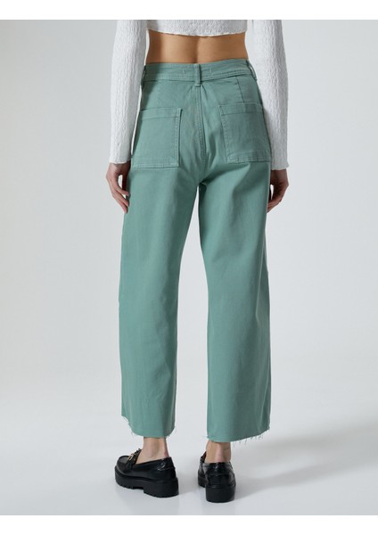 Geniş Kısa Paça Kot Pantolon Yüksek Bel - Sandra Jeans fırsatları