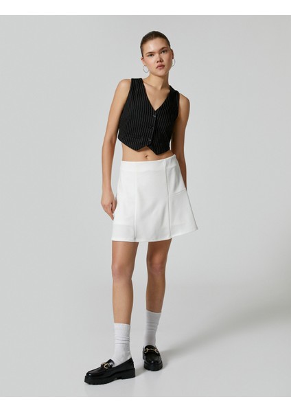 Mini Şort Etek A Kesim Yüksek Bel Rahat Kesim