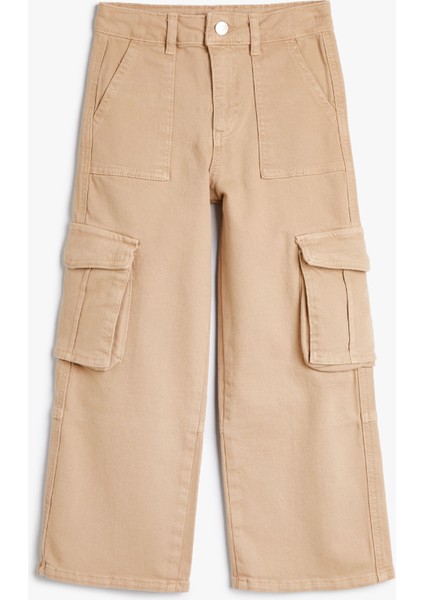 Kargo Kot Pantolon Bol Paça Pamuklu - Wide Leg Jean