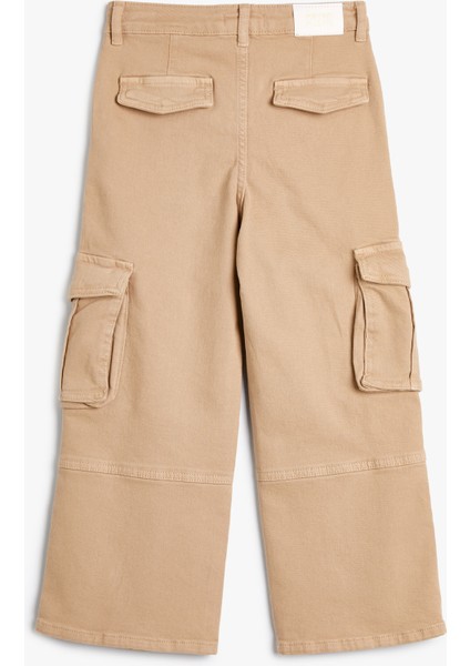 Kargo Kot Pantolon Bol Paça Pamuklu - Wide Leg Jean