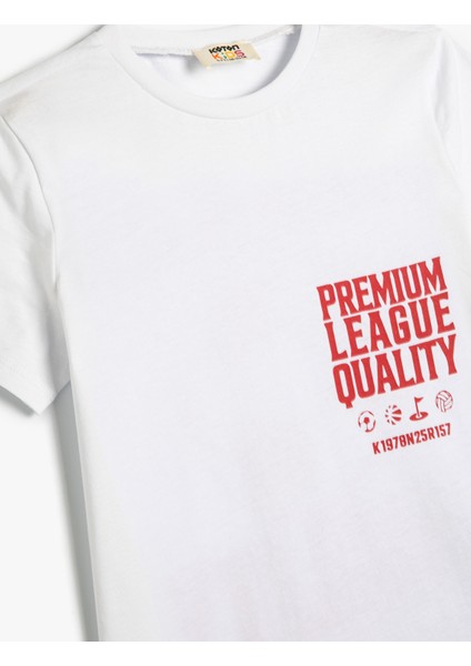 Tişört Futbol Temalı Kısa Kollu Bisiklet Yaka Pamuklu modelleri