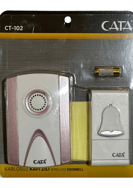 CT-102 Kablosuz Kapı Zili (Pembe Kenarlı) (4 Adet)