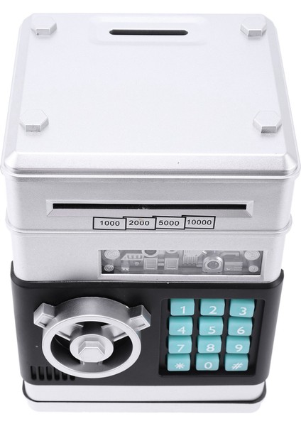 2x Karikatür Elektronik Atm Şifre Kumbara Nakit Para Otomatik Kaydırma Kağıdı Para Kumbarası Hediye (Gümüş + Siyah) (Yurt Dışından) indirimleri