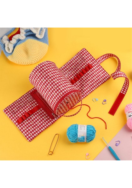 Küçük Iplik Saklama Çantası Taşınabilir Örme Yün Çantalar Katlanabilir Cerchet Kanca Çanta Dikiş Araçları Aksesuarları Hediye Gri (Yurt Dışından) fırsatları