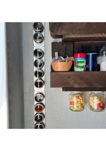 6x Manyetik Baharat Kavanozları Raf Paslanmaz Çelik Baharat Kavanozları Duvar Plaka Tabanı Manyetik Baharat Tenekeleri Için Duvara Monte Taban (Yurt Dışından) fiyatları
