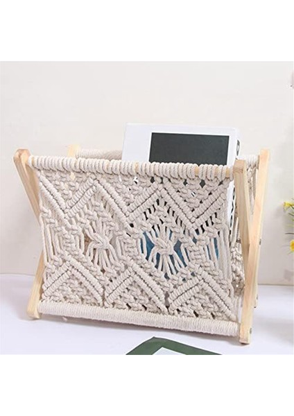 Boho Dergilik, Halat Dokuma Gazetelik, Halat Kumaş Tasarımlı Dergi Sepetleri, Dergilik Depolama (Yurt Dışından)