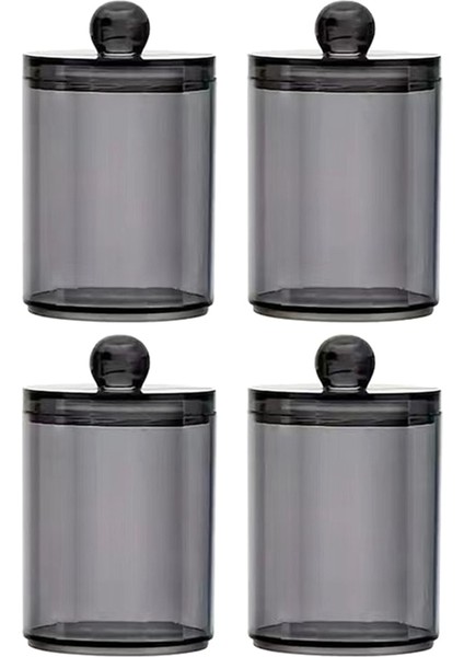 4 Paket Pamuk Topu Tutucu Dağıtıcılar Kavanoz Banyo Kavanozları Kapaklı Pamuklu Çubukla Tuvalet Vanity Organizatör A (Yurt Dışından)