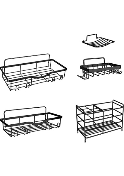 5'li Paket Duş, Kancalı Güçlü Yapışkanlı Duş Organizatör Rafı. Paslanmaz Duvara Monte Duş Rafları (Yurt Dışından)