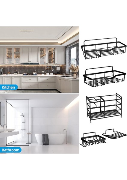 5'li Paket Duş, Kancalı Güçlü Yapışkanlı Duş Organizatör Rafı. Paslanmaz Duvara Monte Duş Rafları (Yurt Dışından) indirimleri