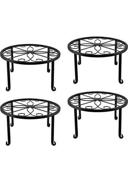 8 Parça Bitki Standı Iç ve Dış Mekan Metal Paslanmaz Bitki Standı, Klasik Saksı Standı-Siyah (Yurt Dışından) modelleri