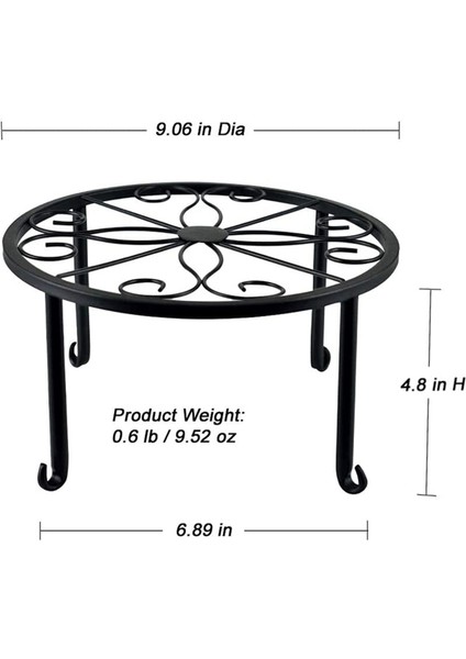 8 Parça Bitki Standı Iç ve Dış Mekan Metal Paslanmaz Bitki Standı, Klasik Saksı Standı-Siyah (Yurt Dışından) fırsatları