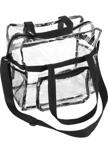 Şeffaf Tote Çanta, Ayarlanabilir Omuz Askısı ve Fermuarlı Üst, Stadyum Güvenliği Seyahat ve Spor Salonu Şeffaf Çanta, Spor Için Mükemmel (Yurt Dışından)