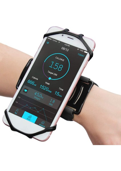 Açık Spor Bilek Telefon Kılıfı Çıkarılabilir Dönen Telefon Bileklik Kol Bandı Bilek Brace Spor Koşu Bisiklet (Yurt Dışından)