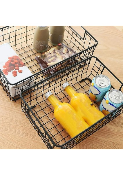 2 Adet Kulplu Tel Saklama Sepetleri, Ev Için Metal Organizatör Sepet Kutuları, Ofis, Kreş, Çamaşır Rafları Organizatör (Yurt Dışından) fiyatları