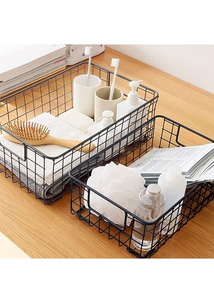 2 Adet Kulplu Tel Saklama Sepetleri, Ev Için Metal Organizatör Sepet Kutuları, Ofis, Kreş, Çamaşır Rafları Organizatör (Yurt Dışından) modelleri