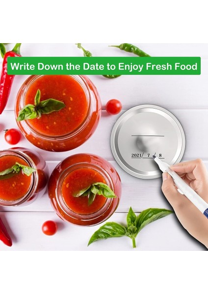 Top/kerr Kavanozları Için Konserve Kapakları Normal Ağız, Silikon Contalı Bölünmüş Tip Metal Kavanoz Kapakları, Gümüş, 14 Parça (Yurt Dışından) modelleri