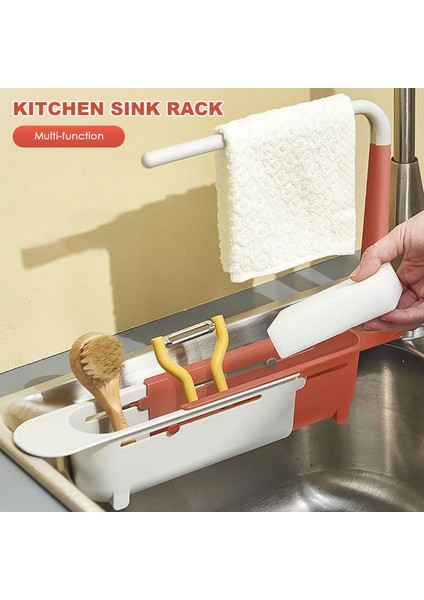 Mutfak Çok Fonksiyonlu Lavabo Rafı, Elbise Rafı, Lavabo Teleskopik Rafı, Lavabo Drenaj Rafı, Sünger Drenaj Rafı C (Yurt Dışından) fırsatları