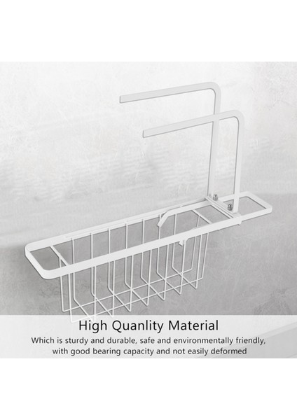 Ayarlanabilir Karbon Lavabo Drenaj Raf Sünger Sabun Sepeti Sünger Tutucu Ev Mutfak Için Havlu Askısı ile Teleskopik Beyaz (Yurt Dışından) fırsatları
