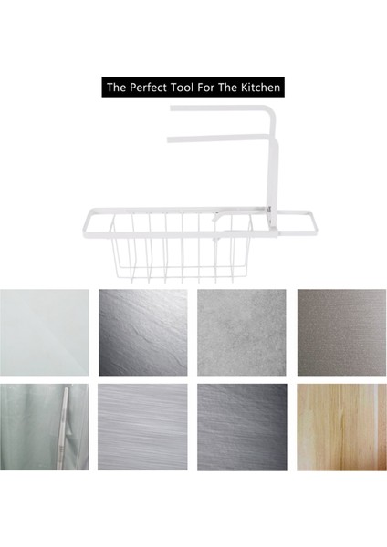 Ayarlanabilir Karbon Lavabo Drenaj Raf Sünger Sabun Sepeti Sünger Tutucu Ev Mutfak Için Havlu Askısı ile Teleskopik Beyaz (Yurt Dışından) indirimleri