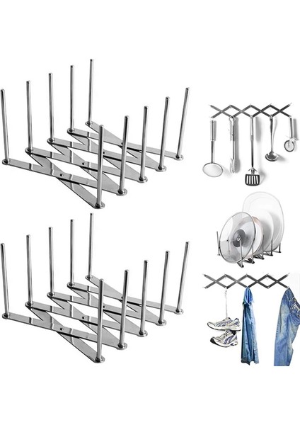 Uzatılabilir Tencere Kapağı Tutucular Çok Amaçlı Vapur Rafı Tavalar Tutucu Esnek Plaka Organizatör Mutfak Bakeware Kesme (Yurt Dışından) indirimleri