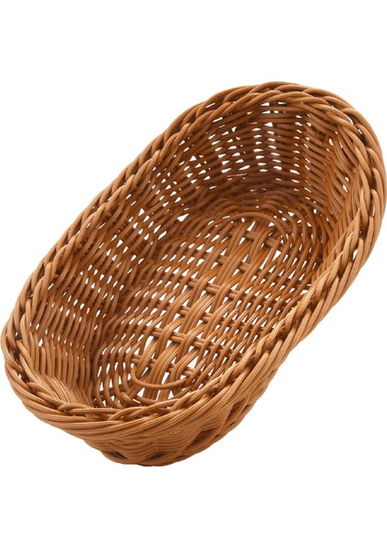Oval Hasır Dokuma Ekmek Sepeti, Gıda Meyve Kozmetik Depolama Masa Üstü ve Banyo Için 10.2 Inç Depolama Sepeti (Yurt Dışından)